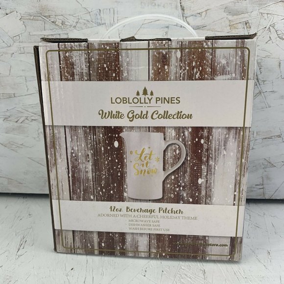 Loblolly Pines 42 oz Let it Snow Ceramic Pitcher NIB - Picture 5 of 8